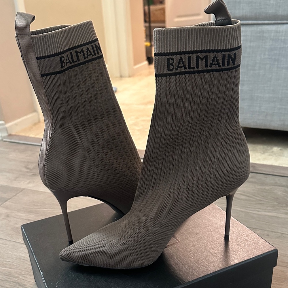 Balmain Skye Knit Sock Boots - Picture 3 of 6